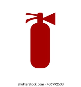 Silhouette of a fire extinguisher in the flat style.Vector icon.