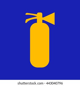 Silhouette of a fire extinguisher in the flat style.Vector icon.