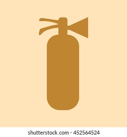 Silhouette of a fire extinguisher in the flat style.Vector icon.
