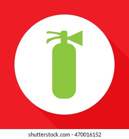 Silhouette of a fire extinguisher in the flat style.Vector icon.