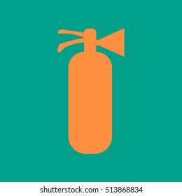 Silhouette of a fire extinguisher in the flat style.Vector icon.