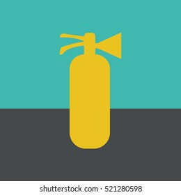 Silhouette of a fire extinguisher in the flat style.Vector icon.