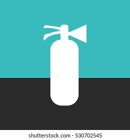 Silhouette of a fire extinguisher in the flat style.Vector icon.