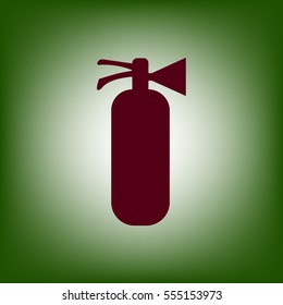 Silhouette of a fire extinguisher in the flat style.Vector icon.