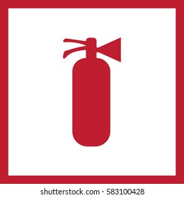 Silhouette of a fire extinguisher in the flat style.Vector icon.