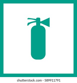Silhouette of a fire extinguisher in the flat style.Vector icon.