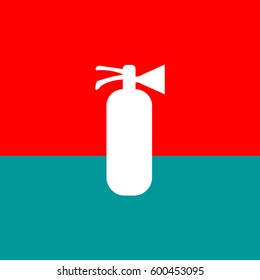 Silhouette of a fire extinguisher in the flat style.Vector icon.