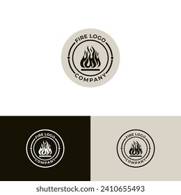 Plantilla de diseño del logotipo de la silueta de llama de fuego