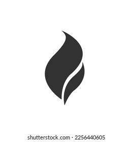 Silhouette fire vector icon on white background. Icon for web design, apps, sticker, market, banner, poster, printing usage and part of logo