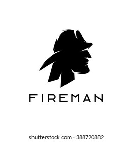 silhouette of fireman abstract vector design template