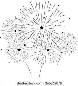 silhouette of fireworks