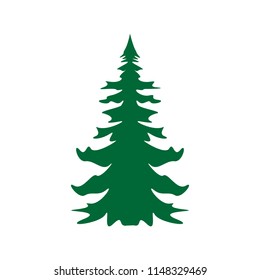 Silhouette of fir-tree in vector format.Vector illustration. Christmas tree.