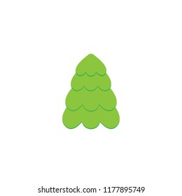 Silhouette of fir-tree in vector format.Vector illustration. Christmas tree on white background.
