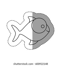 silhouette fish with big eyes icon, vector illustration design