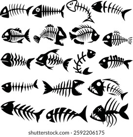 Silhouette Fish Bone Set Bundle