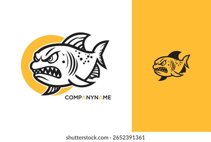 Silhouette fish logo illustration vector