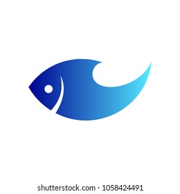 Silhouette Fish Logo Template Blue Fish Stock Vector (Royalty Free ...