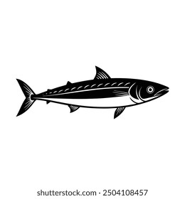 a silhouette of a fish mackerel illustration
