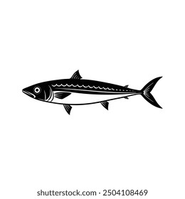 a silhouette of a fish mackerel illustration
