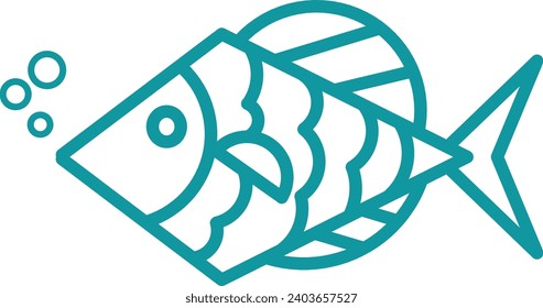 Silhouette of a fish in minimalist style