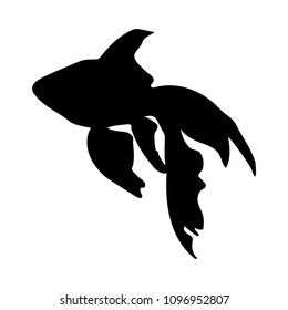 Silhouette of fish on a white background. Flat design, vector.