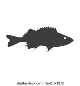 Silhouette of a fish, seafood sign. Grouper icon