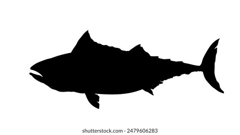 silhouette of a fish, tunafish, tuna- vector illustration	