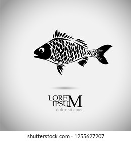 Silhouette of fish. Vector