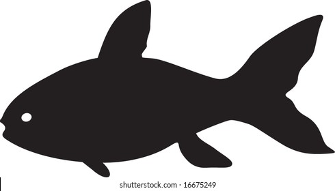 Silhouette of  fish. Vector illustration