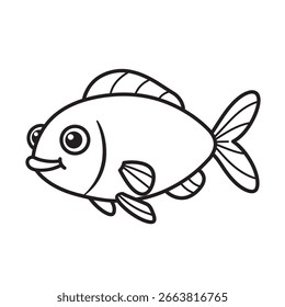 Silueta de pescado con fondo blanco