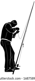 silhouette of fisherman
