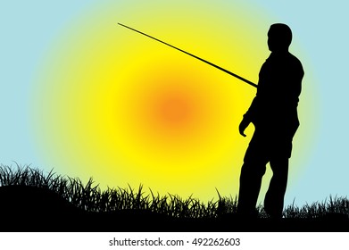 Silhouette Running Boy Flying Kite Vector Stock Vector (Royalty Free ...