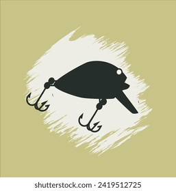 Silhouette fishing bait icon illustration
