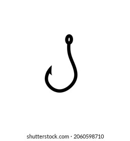 Silhouette Fishing Hook Flat Iconsimple Line Stock Vector (royalty Free 