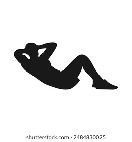 Silhouette of a Fit Male Showcasing Workout Poses