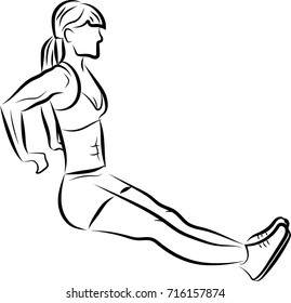 silhouette of fit woman, sportsman