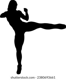 silhouette of a fitness girl