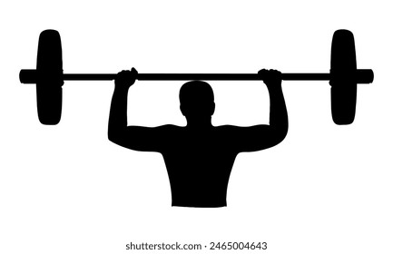 silhouette of Fitness man weightlifting vector illustration