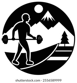 Silhouette Fitness Progress Art element.