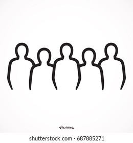 Silhouette Of Five People