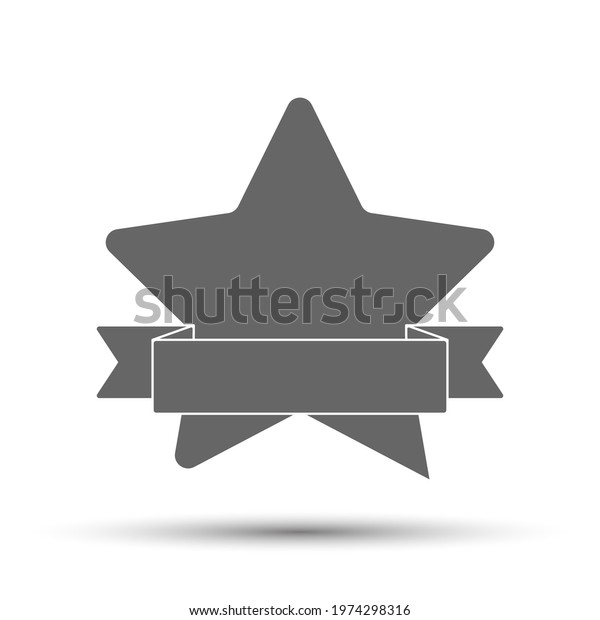 Silhouette Fivepointed Star Ribbon Vector Illustration: vector de stock ...