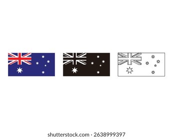 silhouette flag of Australia design, vector illustration, isolated on transparent background