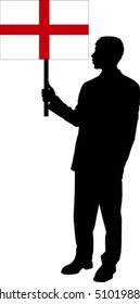 Silhouette with the Flag of England