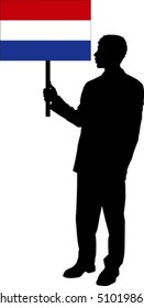 Silhouette with the Flag of Netherlands