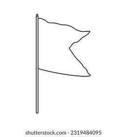 La silueta de la bandera sobre un fondo blanco. Imagen vectorial.