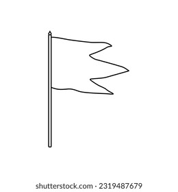 The silhouette of the flag on a white background. Vector image.