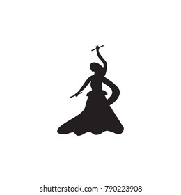 the silhouette of flamenco icon. Dance elements. Premium quality graphic design icon. Simple love icon for websites, web design, mobile app, info graphics on white background