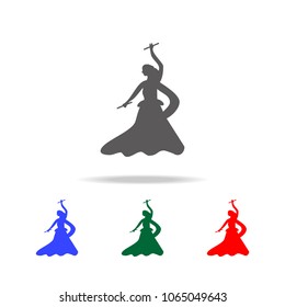 the silhouette of flamenco icon. Elements of dance multi colored icons. Premium quality graphic design icon. Simple icon for websites, web design, mobile app on white background