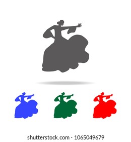 the silhouette of flamenco icon. Elements of dance multi colored icons. Premium quality graphic design icon. Simple icon for websites, web design, mobile app on white background