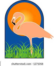 Silhouette aus Flamingo